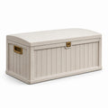 Baúl de Exterior de Plástico Beige 120x50x60 cm