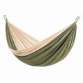 Hamaca de Nylon para Exterior 260x140cm Verde/Beige
