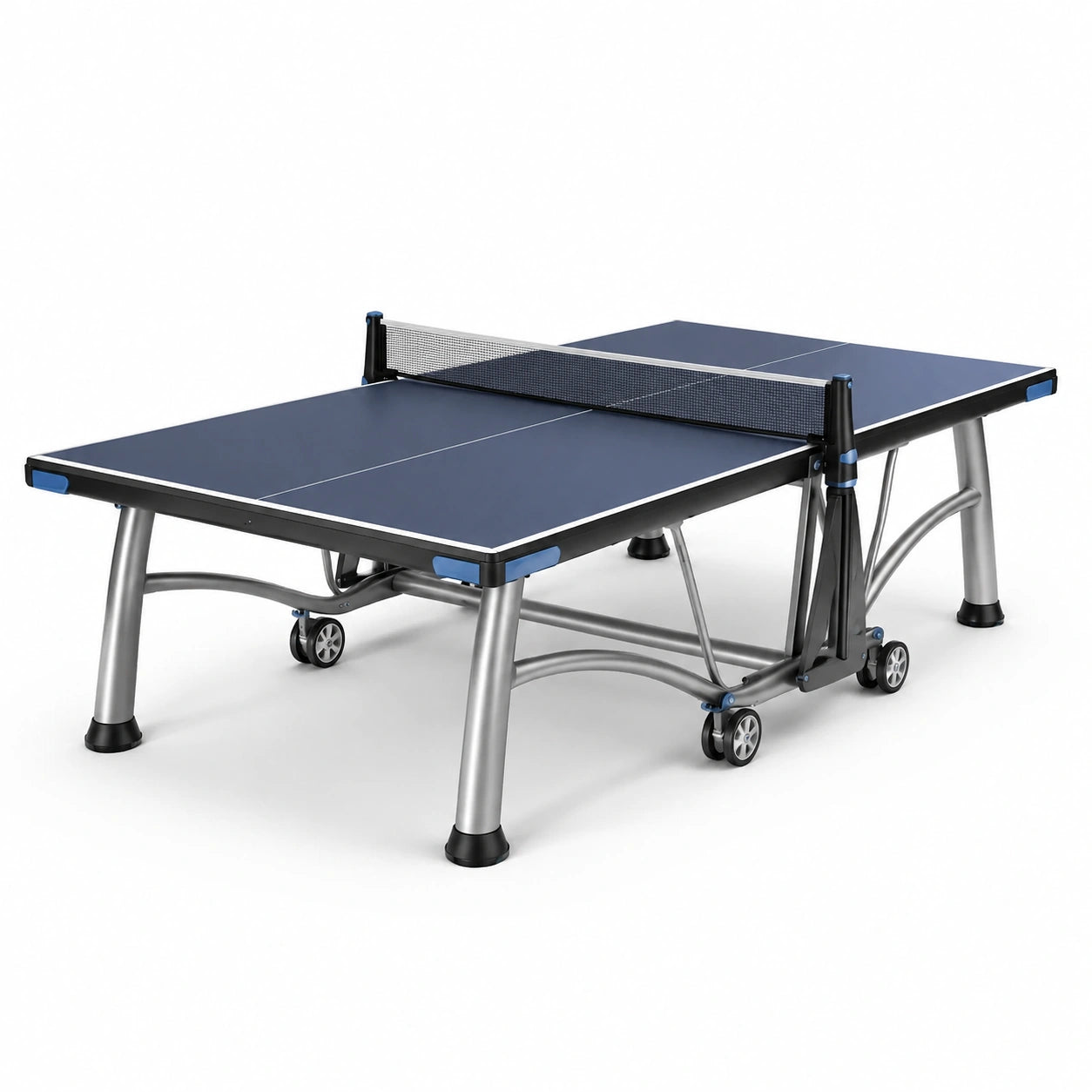 Mesa de ping-pong de MDF con patas de acero 274 cm x 152.5 cm x 76 cm azul